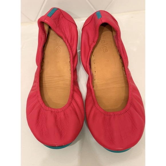 Tieks by Gavrieli Fuchsia Pink Leather Ballet Flats Women's Size 9 NEW